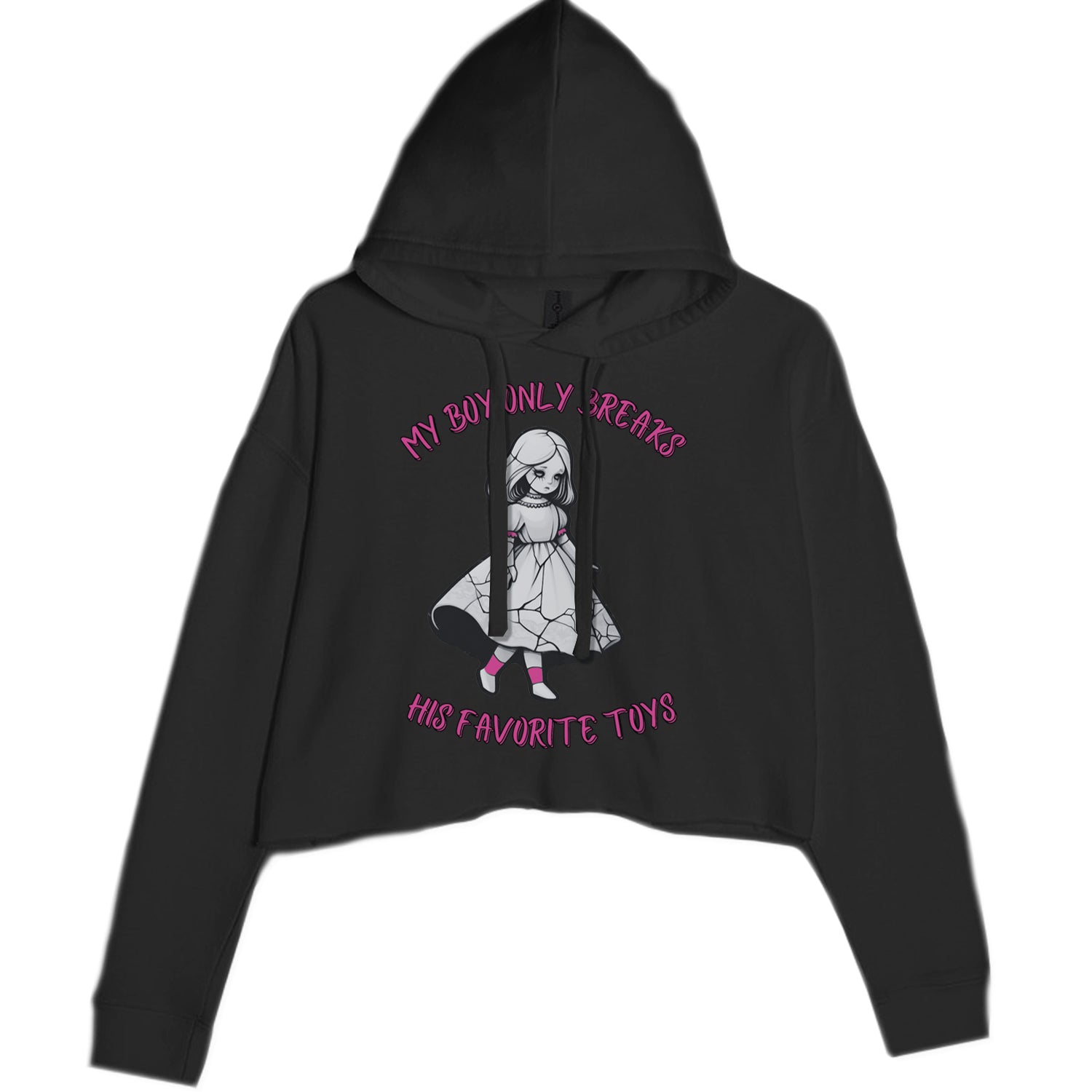 My Boy Only Breaks His Favorite Toys TTPD Music Cropped Hoodie Sweatshirt Black