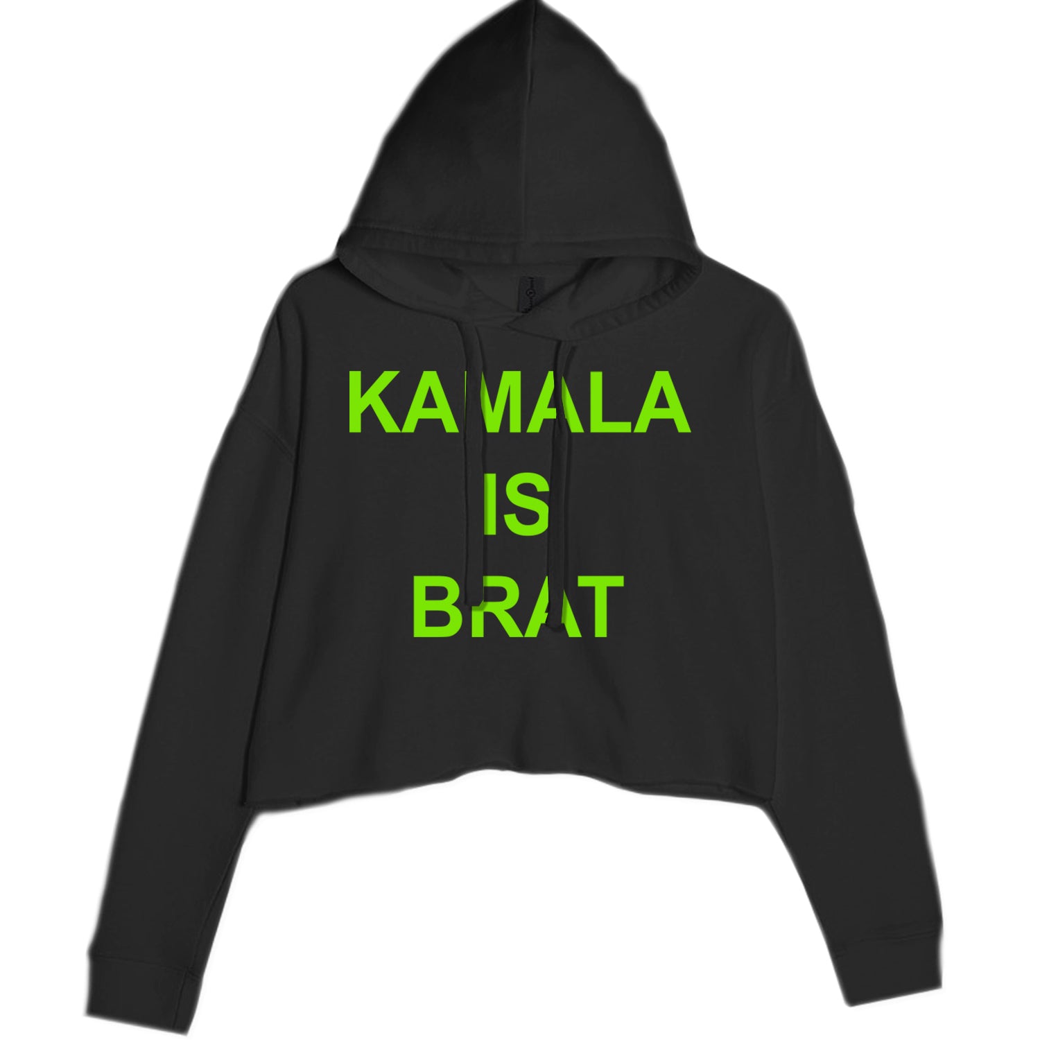 Kamala Is Brat - President Harris 2024 Cropped Hoodie Sweatshirt Black