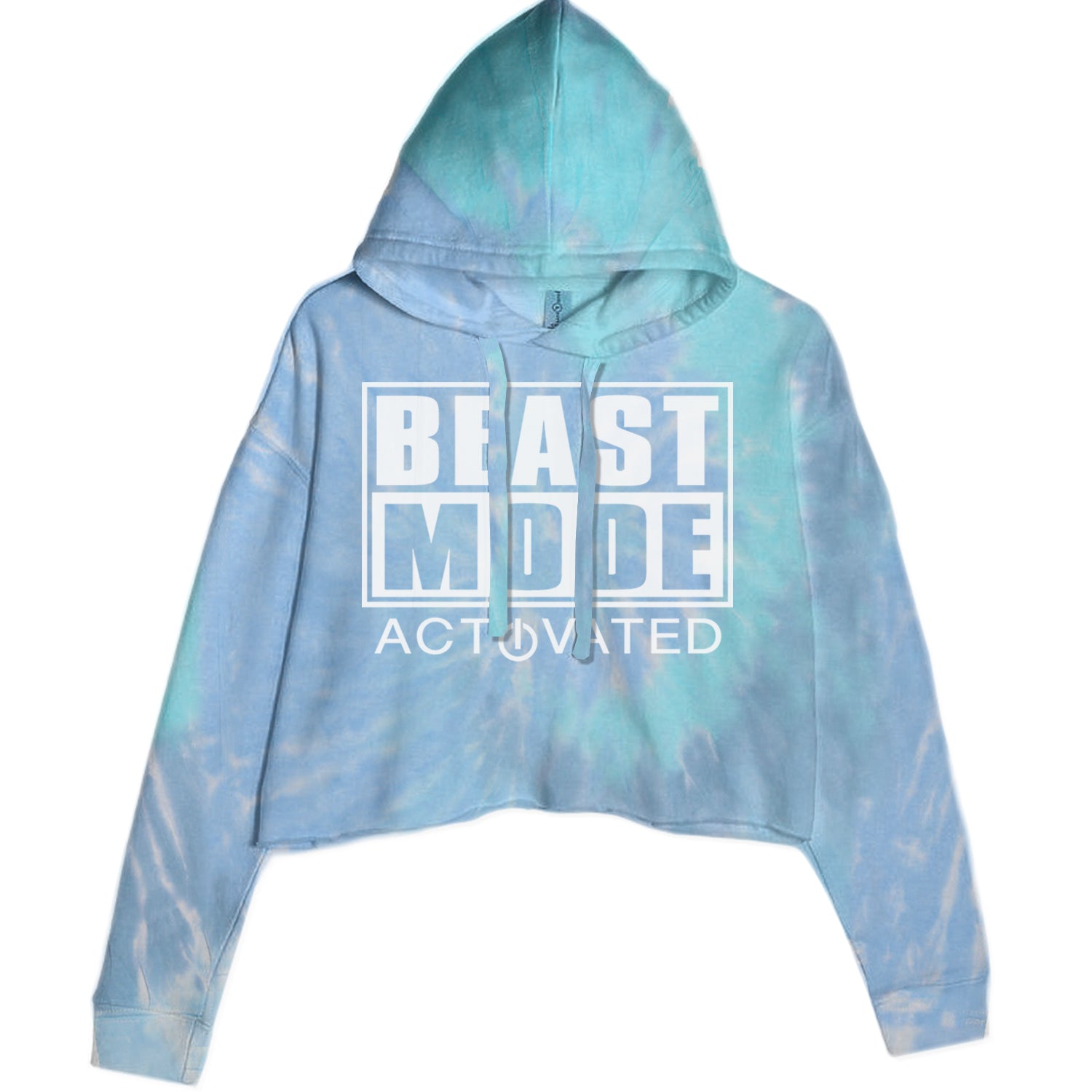 Activated Beast Mode Workout Gym Clothing Cropped Hoodie Sweatshirt Blue Clouds