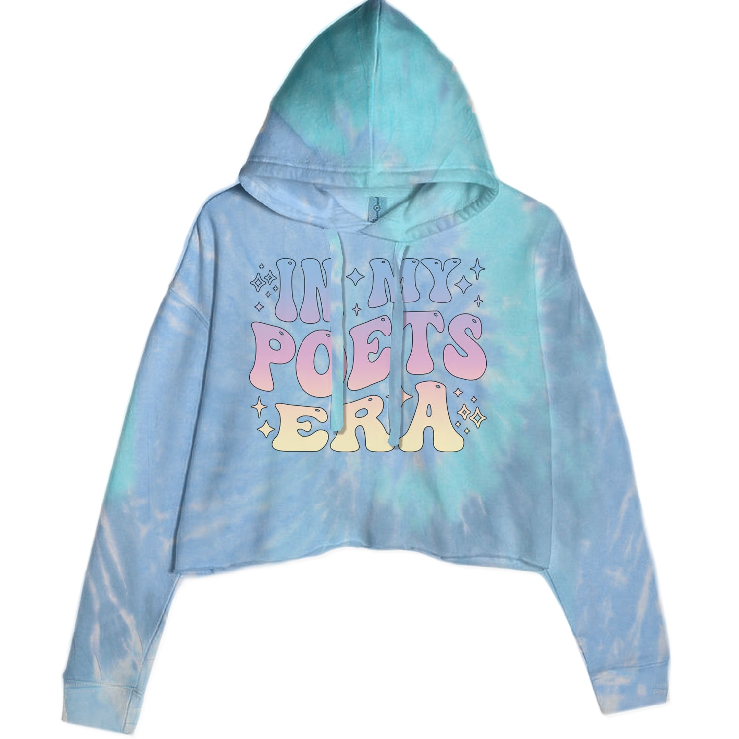 In My Poet Era Tie Dye TTPD Music Cropped Hoodie Sweatshirt Blue Clouds