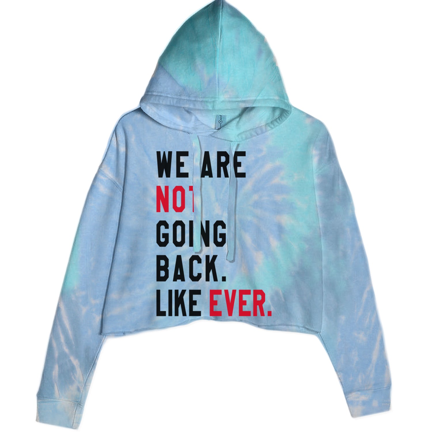 We Are Not Going Back Like Ever Vote For Kamala Cropped Hoodie Sweatshirt Blue Clouds