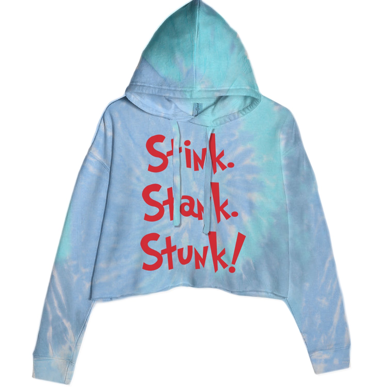 Stink Stank Stunk Gr-nch Cropped Hoodie Sweatshirt Blue Clouds