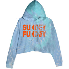 SunDEY FunDEY Sunday FundayCropped Hoodie Sweatshirt Blue Clouds