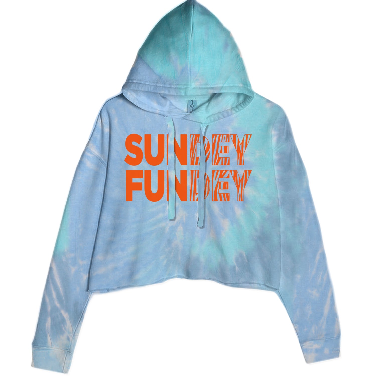 SunDEY FunDEY Sunday FundayCropped Hoodie Sweatshirt Blue Clouds