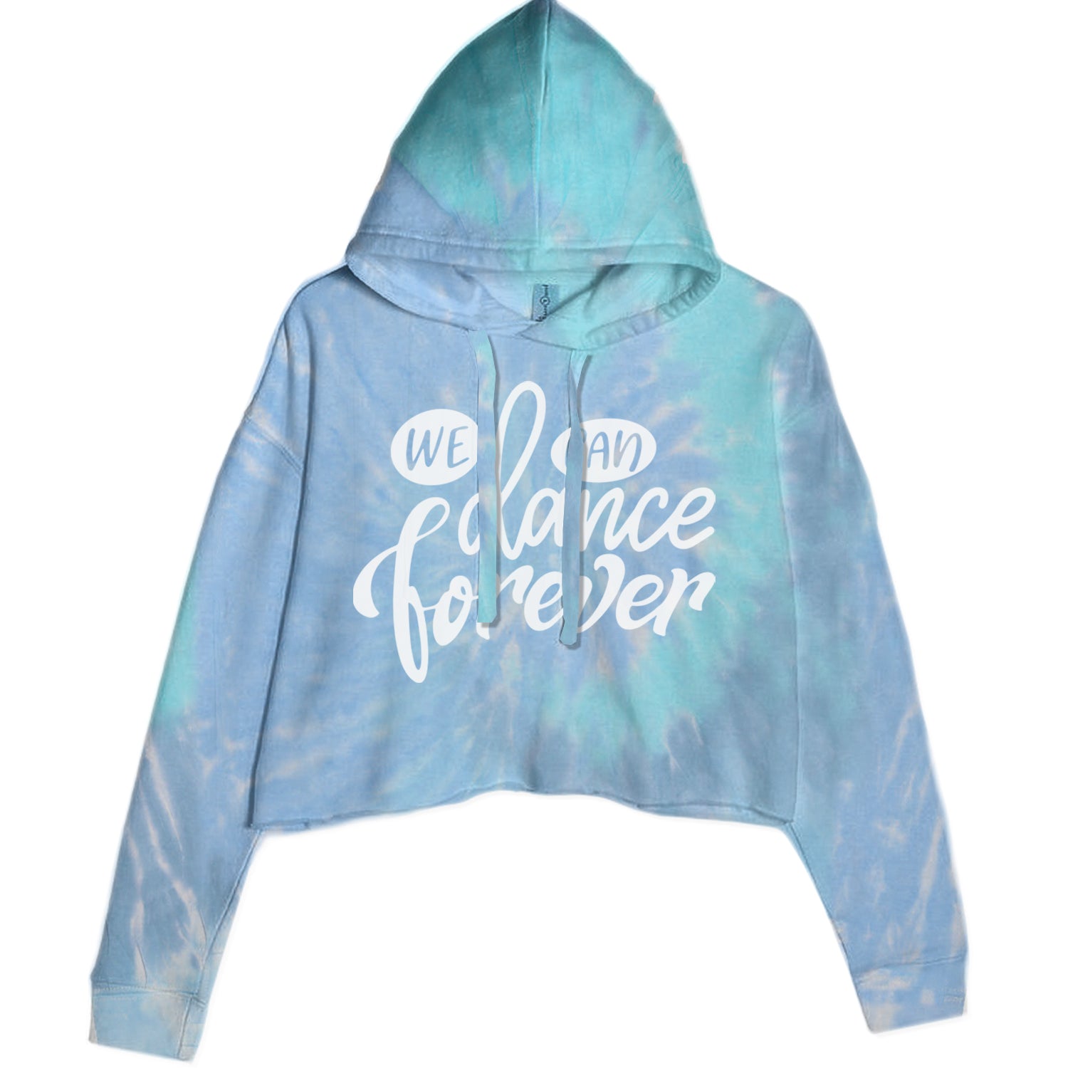 We Can Dance Forever Cropped Hoodie Sweatshirt Blue Clouds