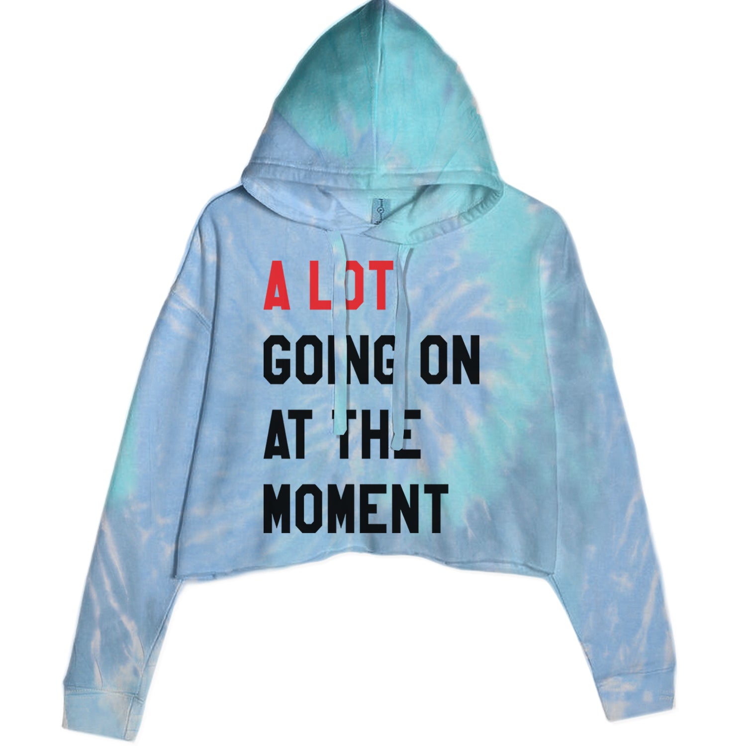 A Lot Going On At The Moment New TTPD Poet Department Cropped Hoodie Sweatshirt Blue Clouds