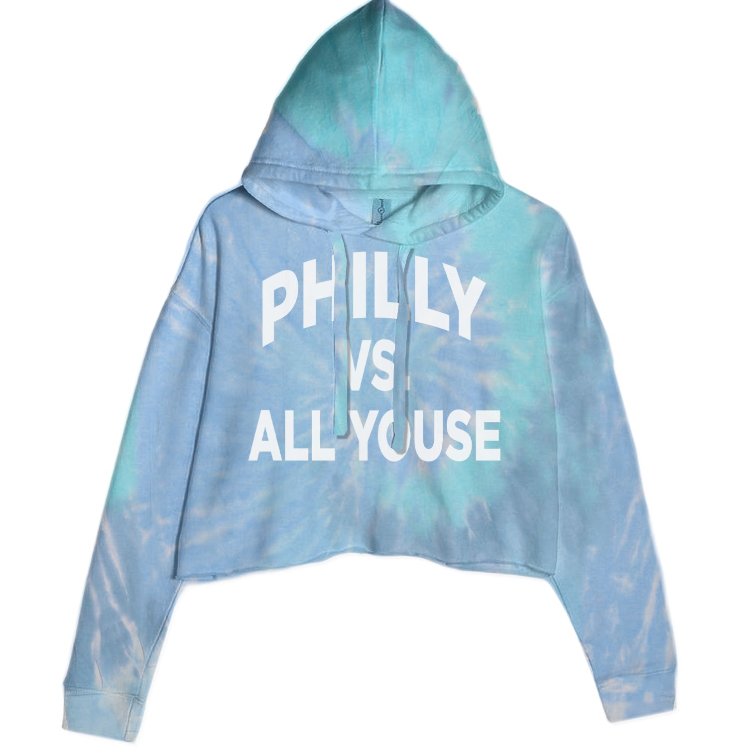 Philly Vs. All Youse Philly Thing Cropped Hoodie Sweatshirt Blue Clouds