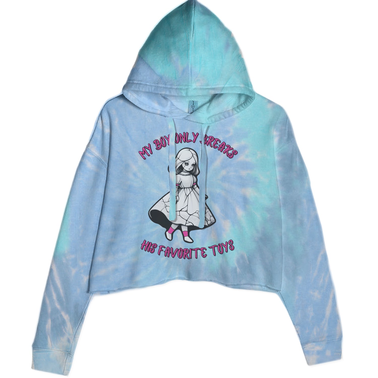 My Boy Only Breaks His Favorite Toys TTPD Music Cropped Hoodie Sweatshirt Blue Clouds