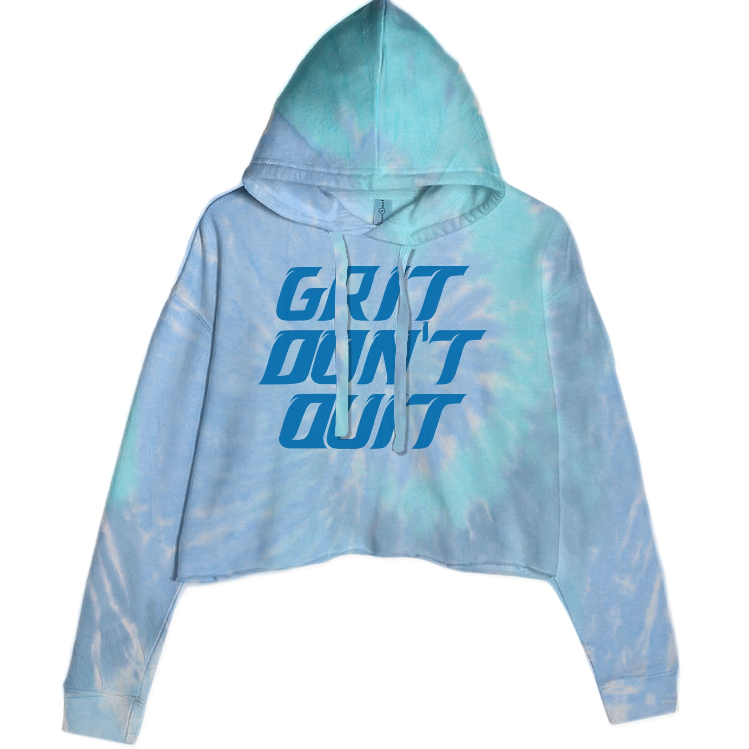 Grit Don't Quit Detroit Grit Cropped Hoodie Sweatshirt Blue Clouds