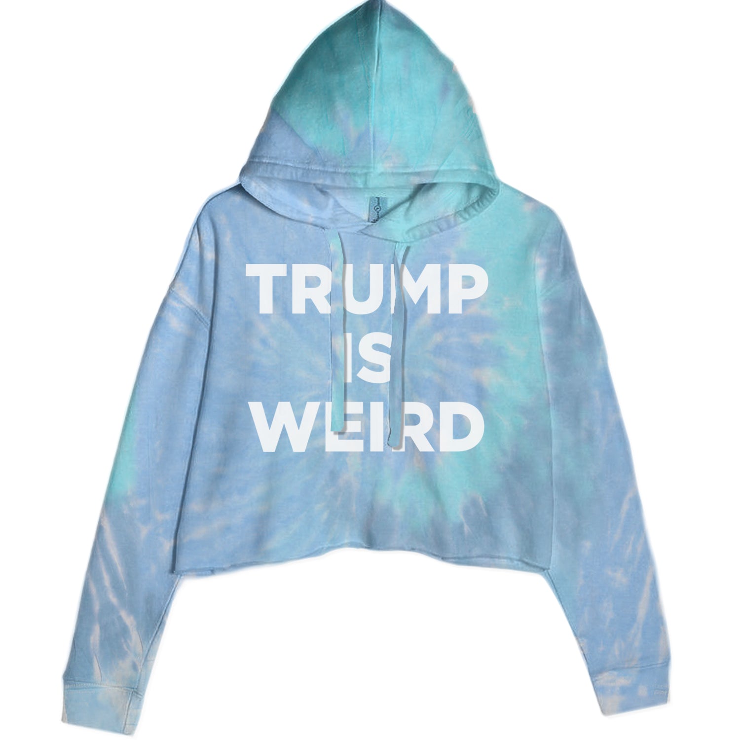 Trump Is Weird Vote Blue Cropped Hoodie Sweatshirt Blue Clouds