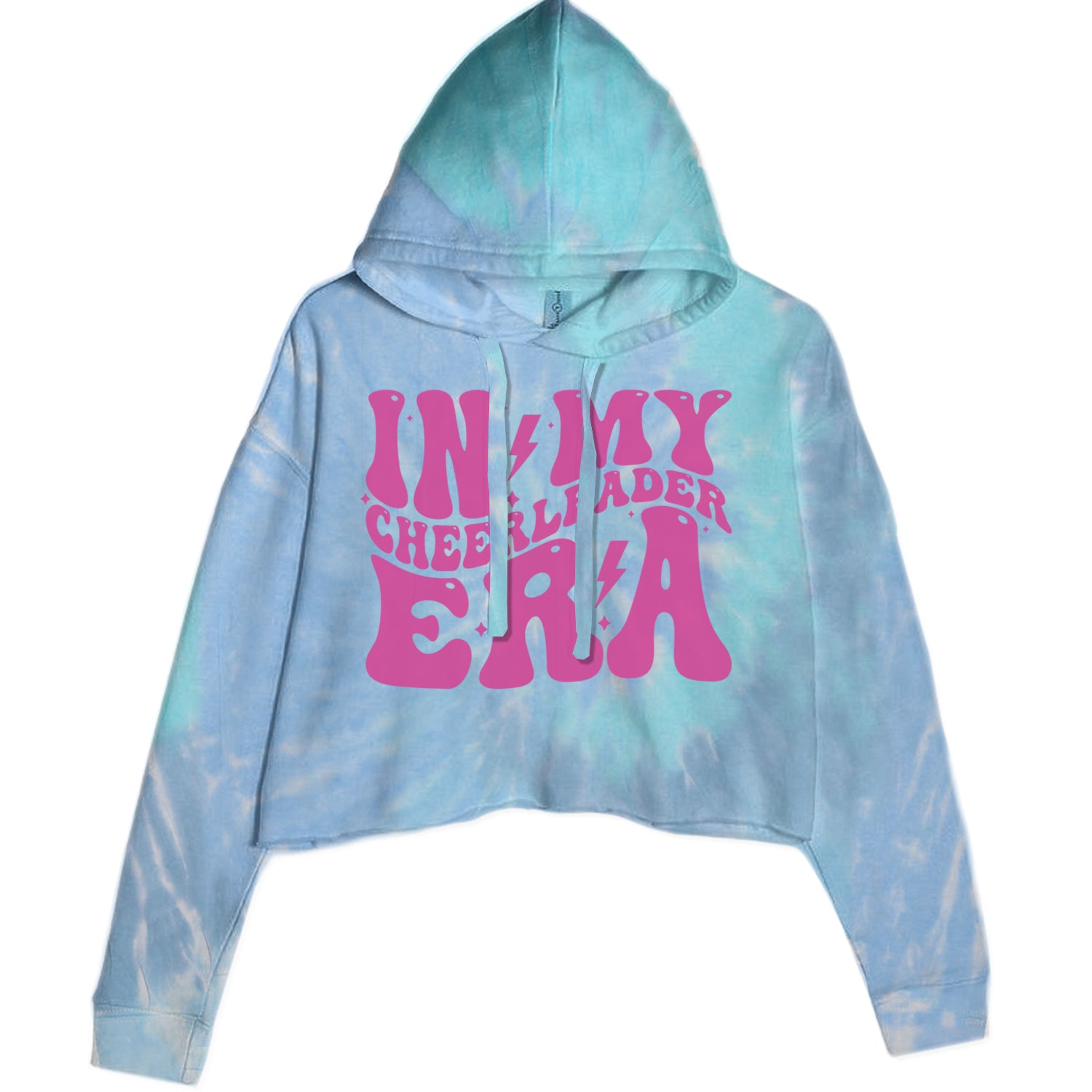 In My Cheerleader Era Cropped Hoodie Sweatshirt Blue Clouds