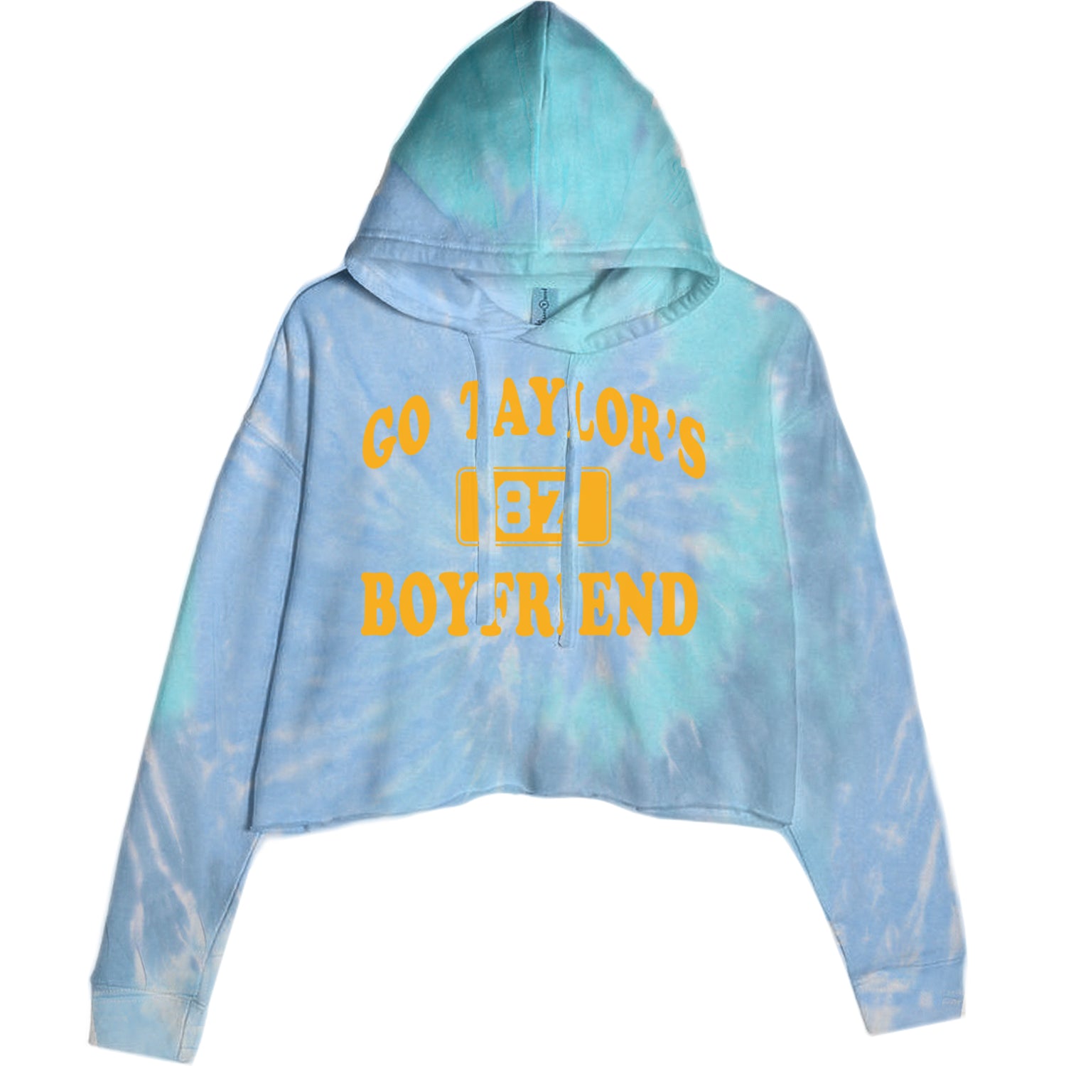 Go Taylor's Boyfriend Kansas City Cropped Hoodie Sweatshirt Blue Clouds