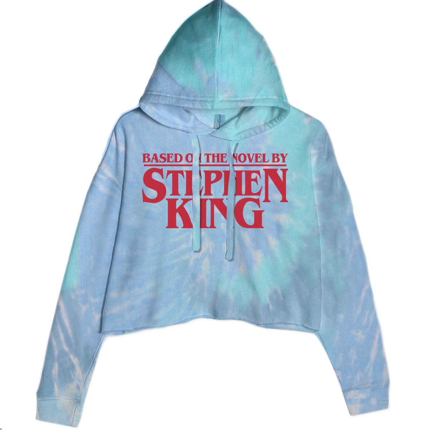 Based On The Novel By Stephen King Cropped Hoodie Sweatshirt Blue Clouds