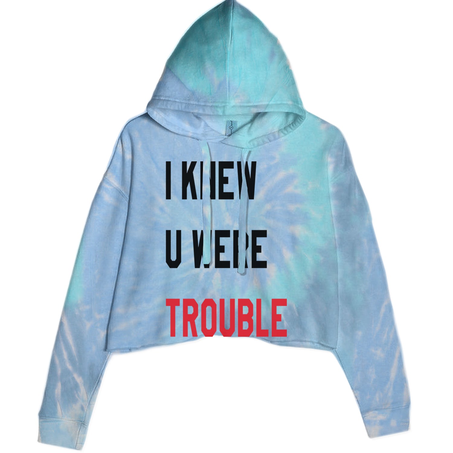 I Knew You Were Trouble New TTPD Era Cropped Hoodie Sweatshirt Blue Clouds