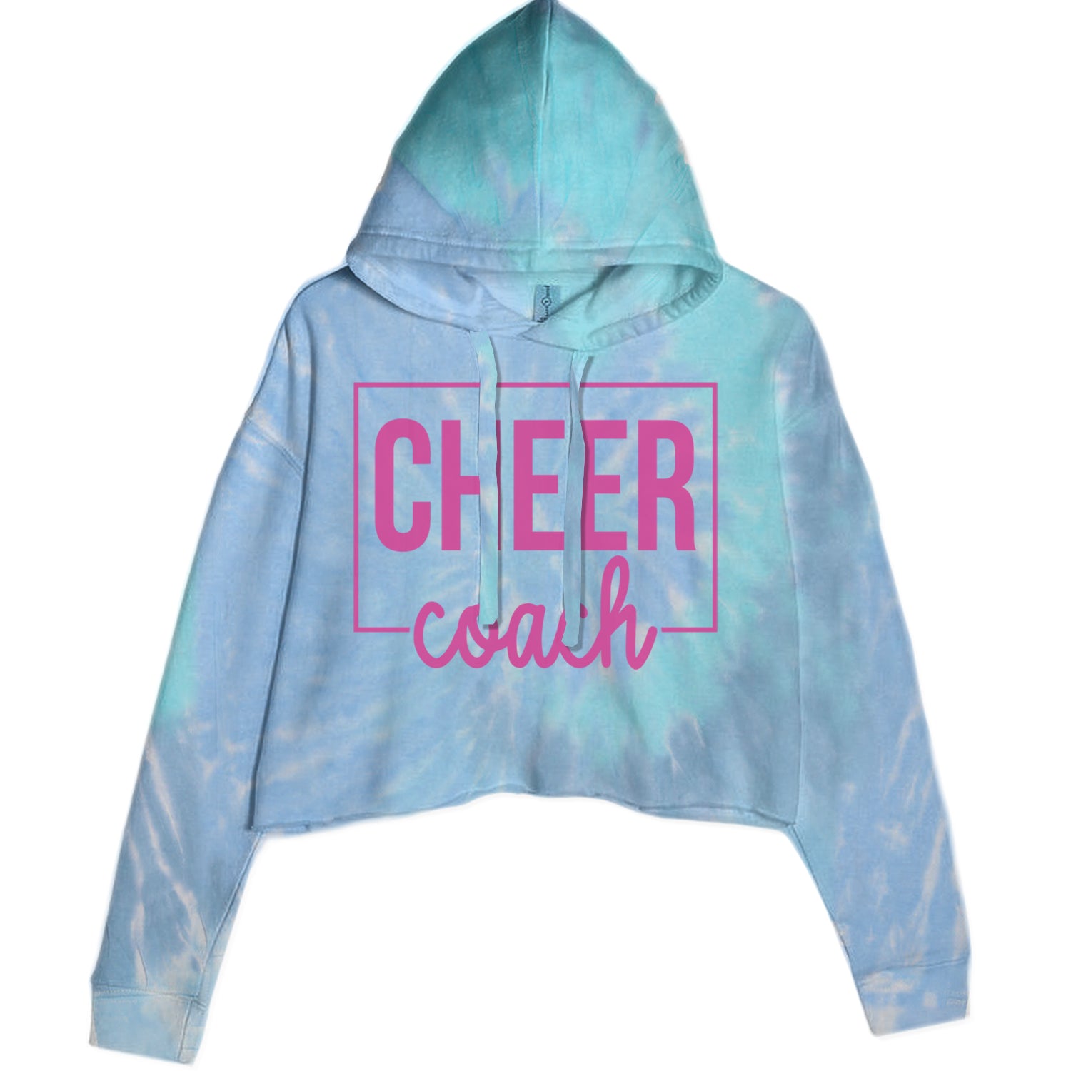 Cheer Coach Cheerleader Cropped Hoodie Sweatshirt Blue Clouds