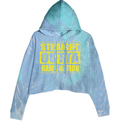 Straight Outta Rams Nation   Cropped Hoodie Sweatshirt Blue Clouds