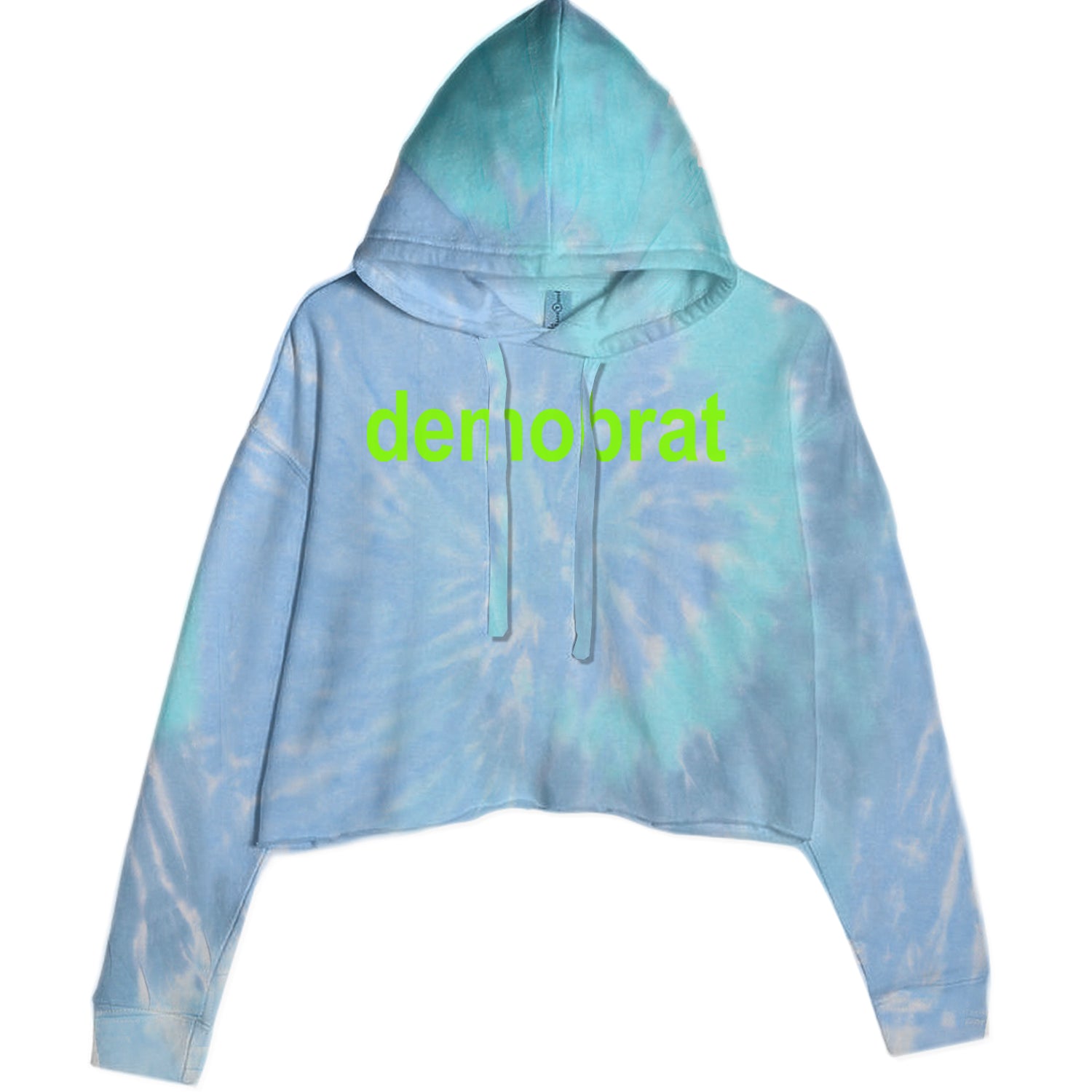 Demobrat Kamala Is Brat Vote Democrat Cropped Hoodie Sweatshirt Blue Clouds