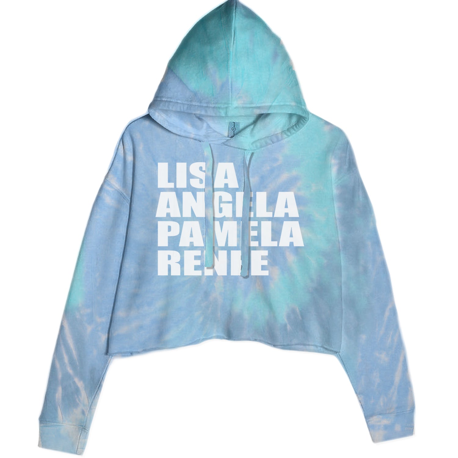 Lisa Angela Pamela Renee Around The Way Girl Cropped Hoodie Sweatshirt Blue Clouds