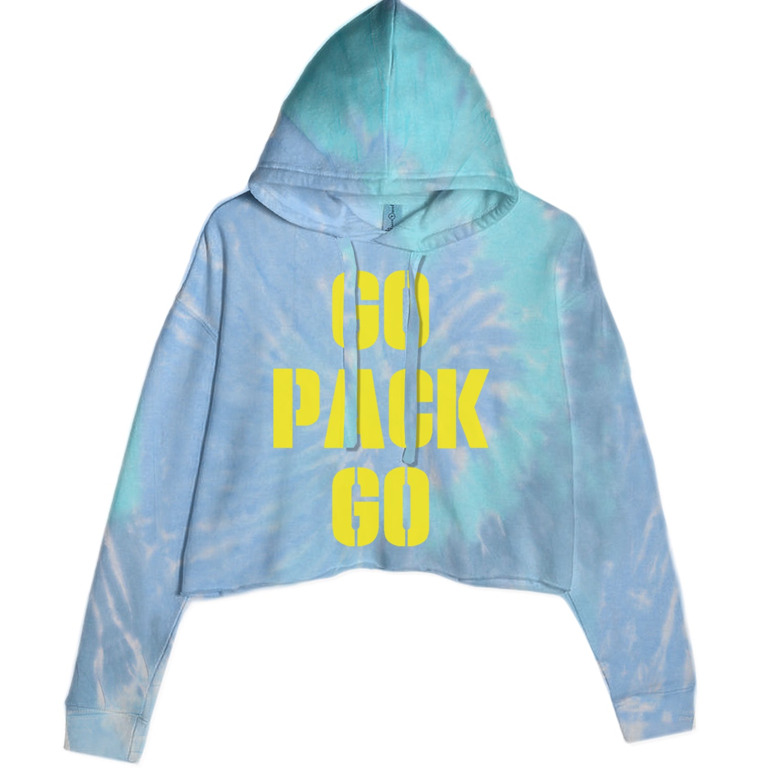 Go Pack Go Green Bay Cropped Hoodie Sweatshirt Blue Clouds