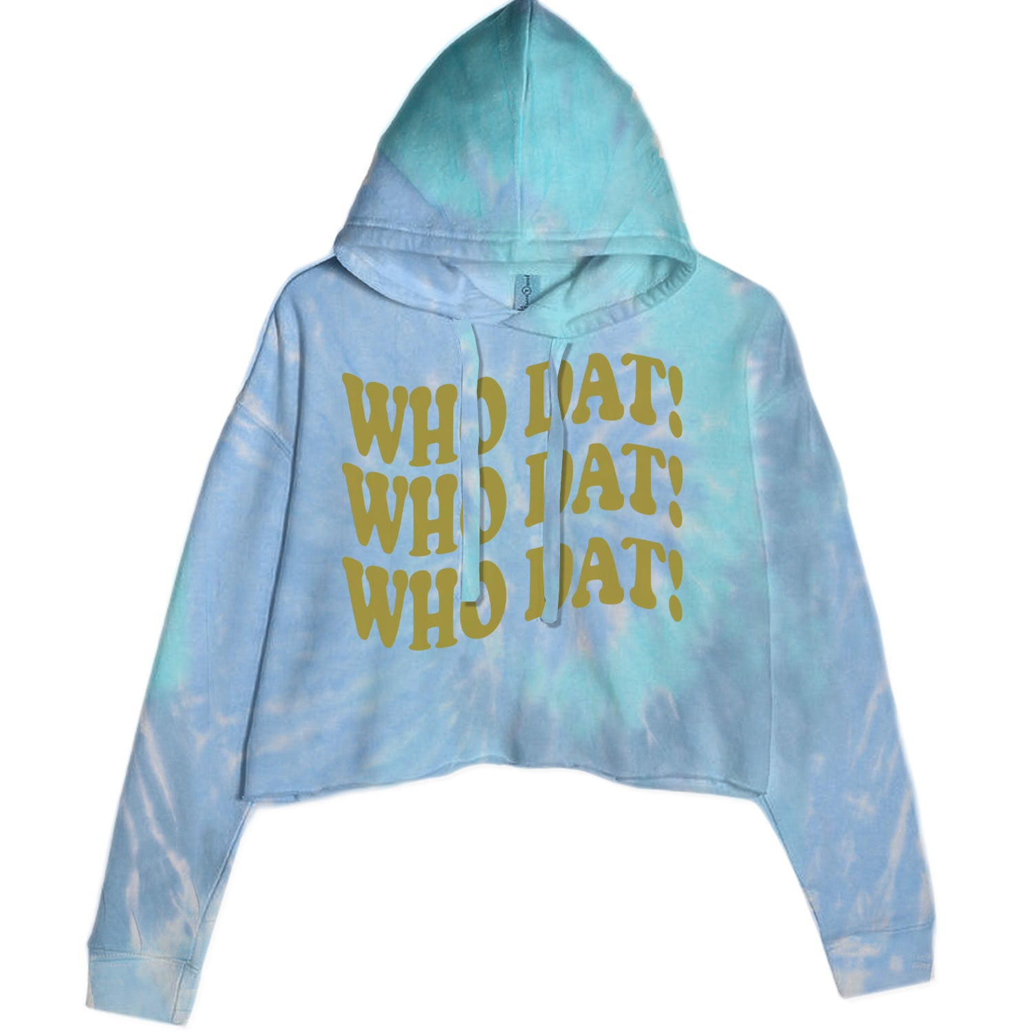 Who Dat Wavy Design Who Dat Nation Cropped Hoodie Sweatshirt Blue Clouds