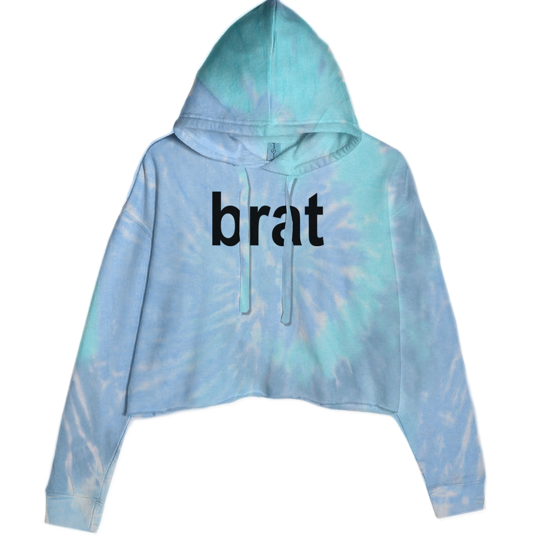 Brat Lime Green I'm So Julia Cropped Hoodie Sweatshirt Blue Clouds
