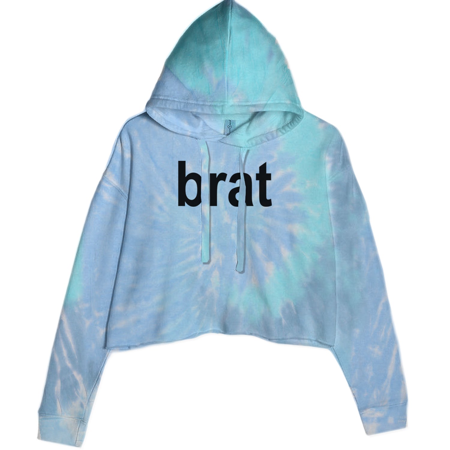 Brat Lime Green I'm So Julia Cropped Hoodie Sweatshirt Blue Clouds