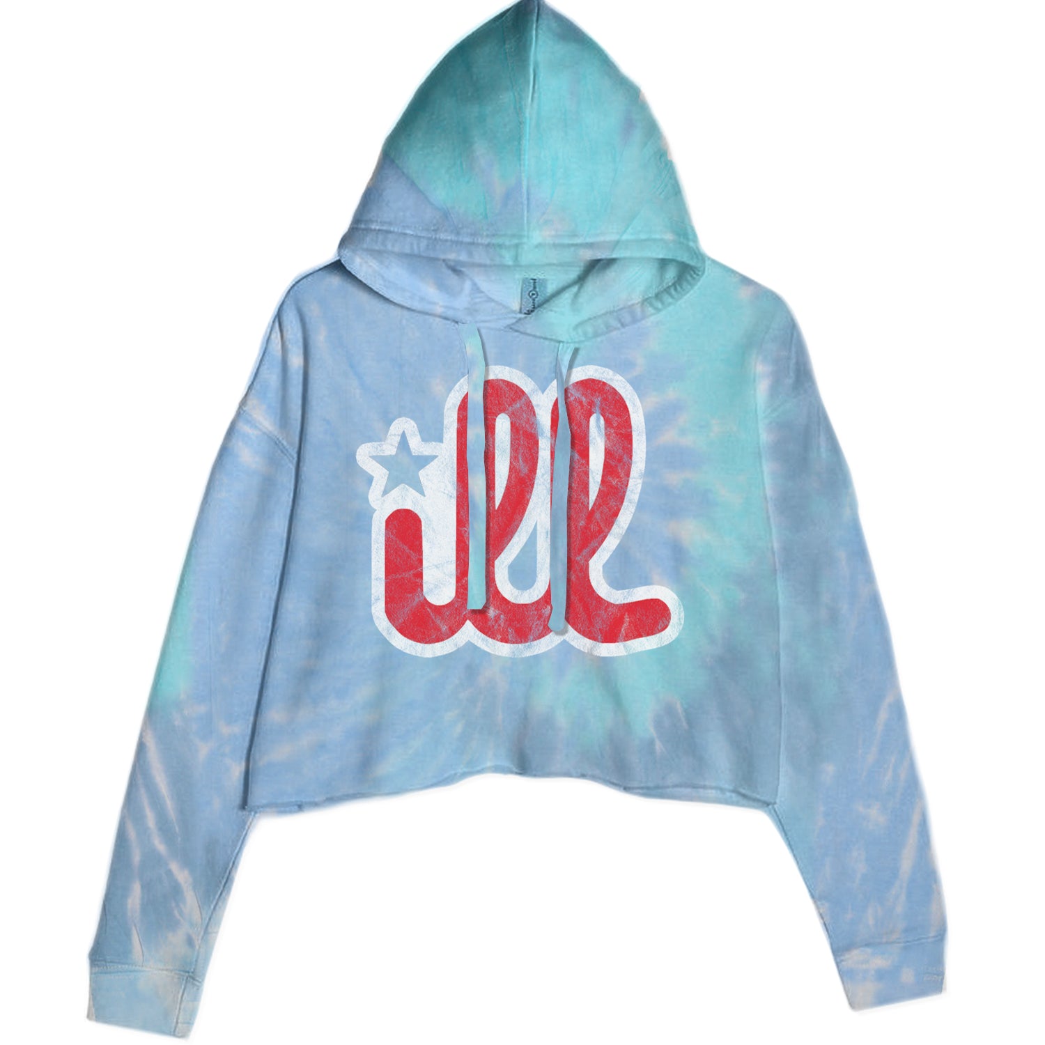 ILL Vintage It's A Philadelphia Philly Thing Cropped Hoodie Sweatshirt Blue Clouds