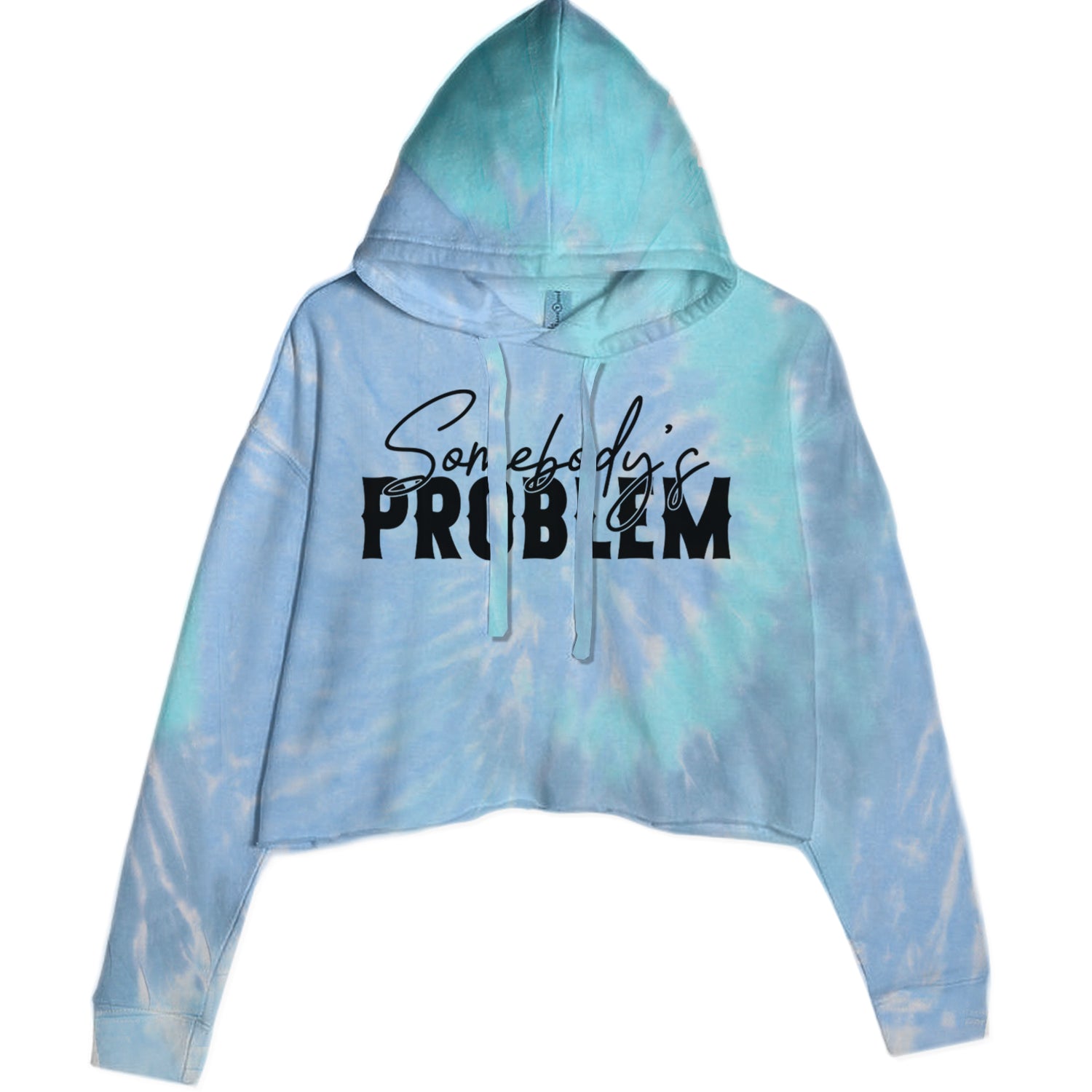 Somebody's Problem Country Music Western Cropped Hoodie Sweatshirt Blue Clouds