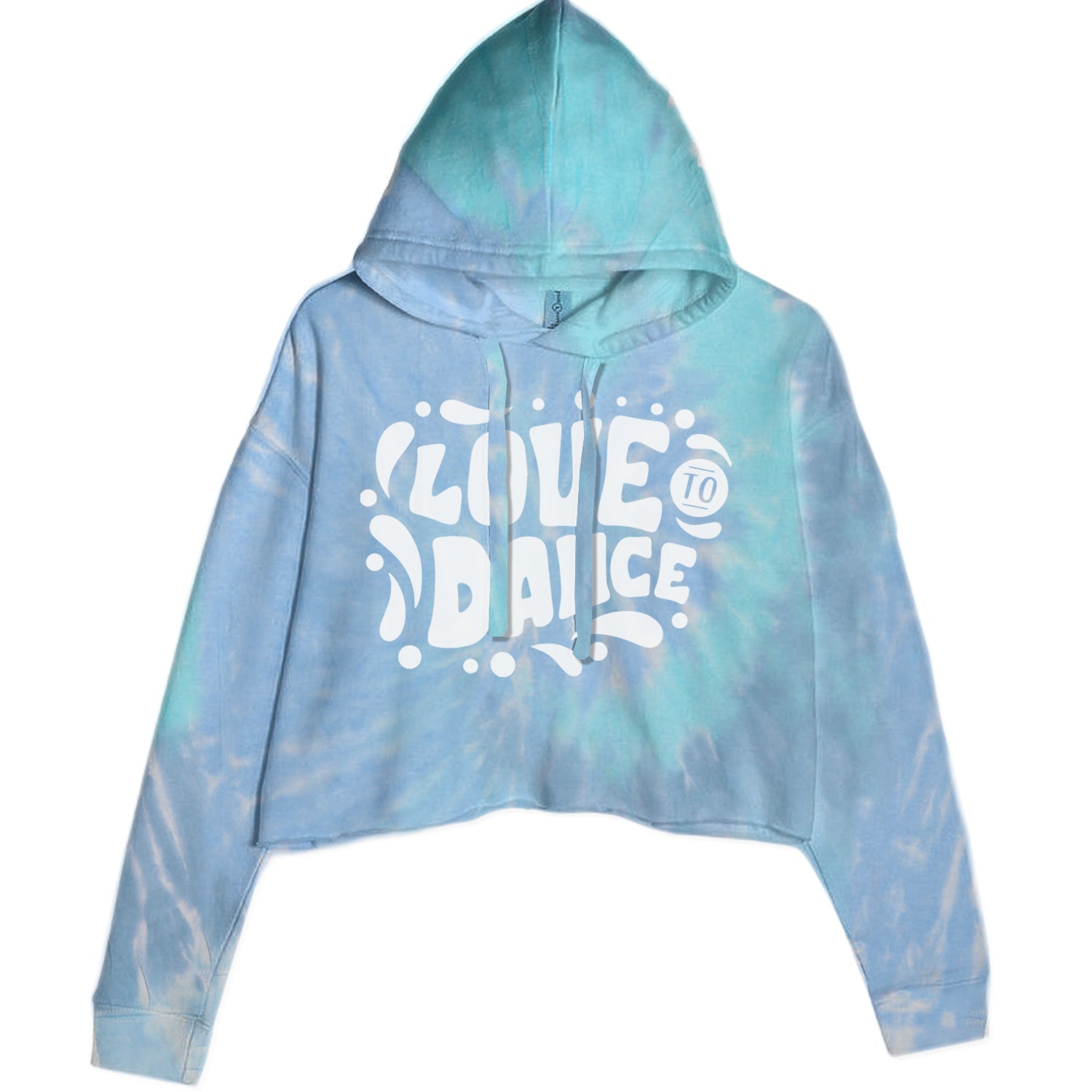 Love To Dance Cropped Hoodie Sweatshirt Blue Clouds