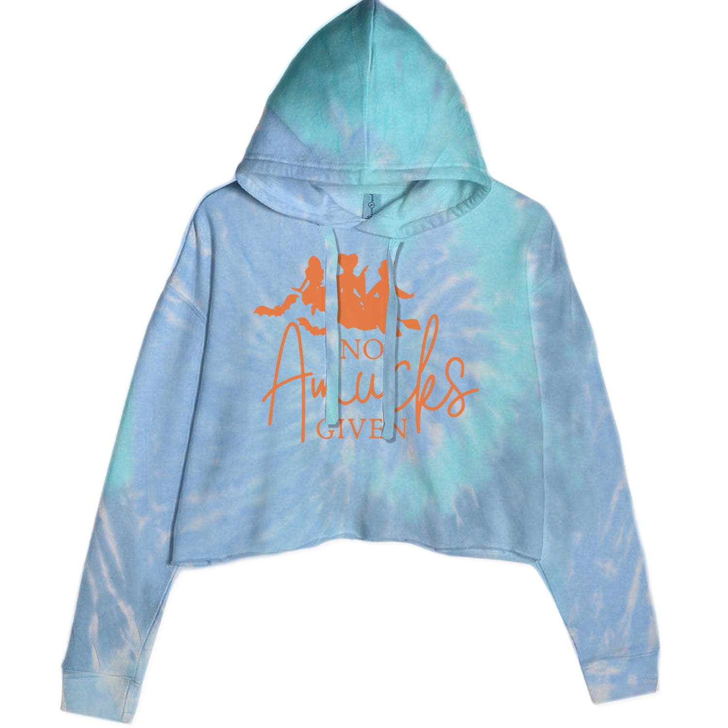 No Amucks Given Hocus Pocus Cropped Hoodie Sweatshirt Blue Clouds