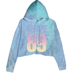 Lover Era Swift 89 Birth Year Music Fan TTPD Cropped Hoodie Sweatshirt Blue Clouds