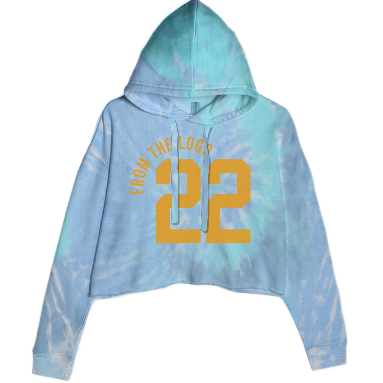 From The Logo #22 Basketball Cropped Hoodie Sweatshirt Blue Clouds