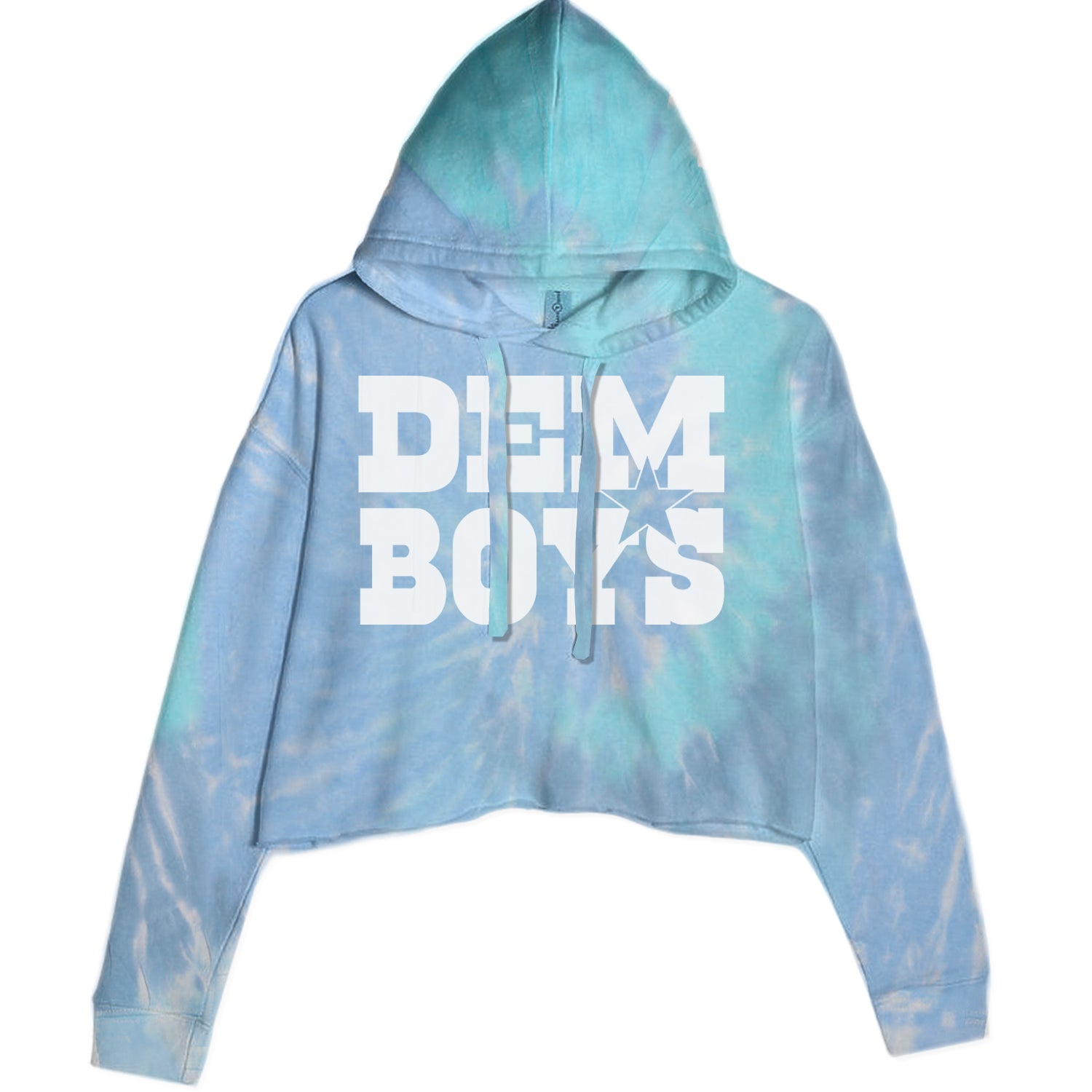 Dem Boys Dallas Football Cropped Hoodie Sweatshirt Blue Clouds