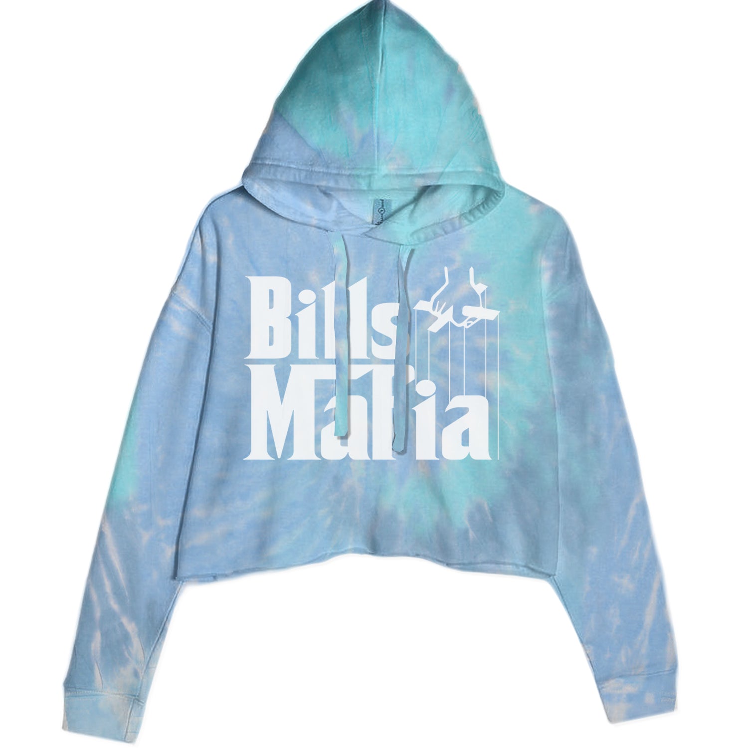 Mafia Bills Mafia Godfather Cropped Hoodie Sweatshirt Blue Clouds