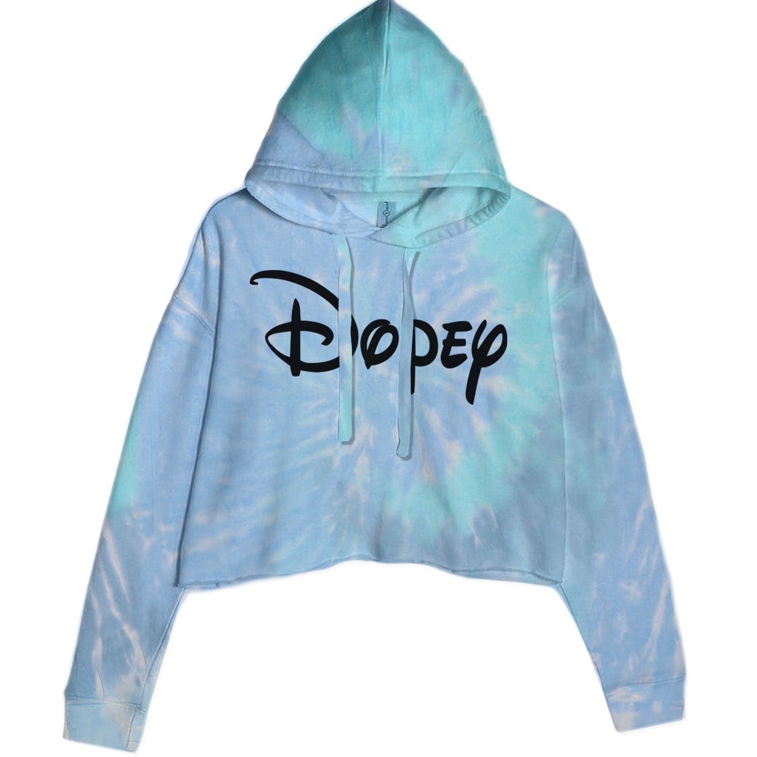 Dopey - 7 Dwarfs Costume Cropped Hoodie Sweatshirt Blue Clouds