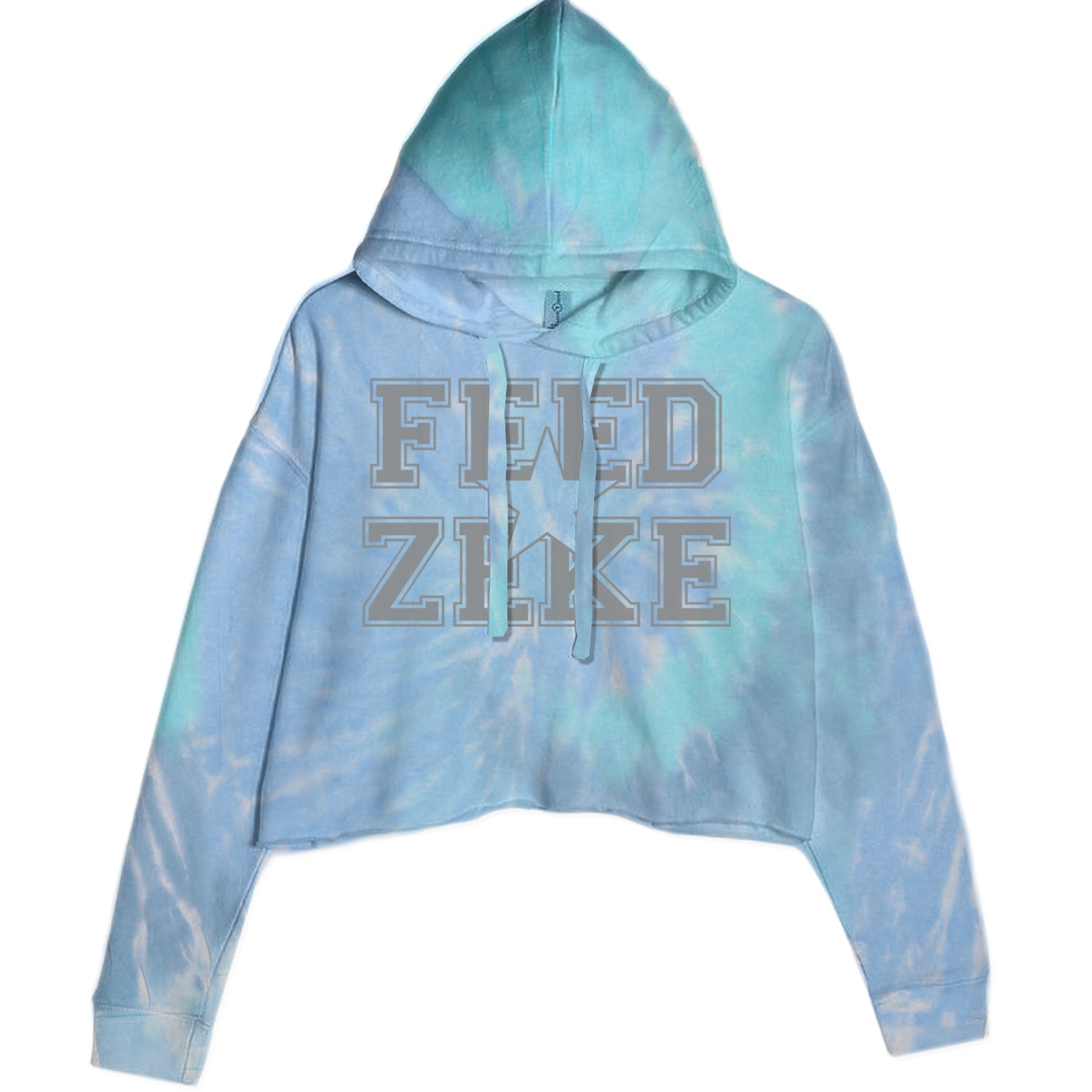 Feed Zeke Football Cropped Hoodie Sweatshirt Blue Clouds