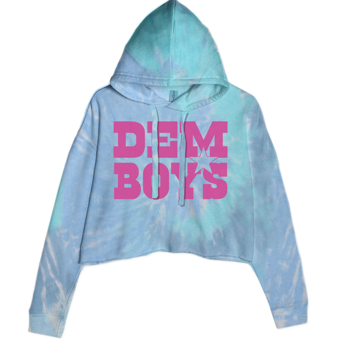 Dem Boys Hot Pink Dallas  Cropped Hoodie Sweatshirt