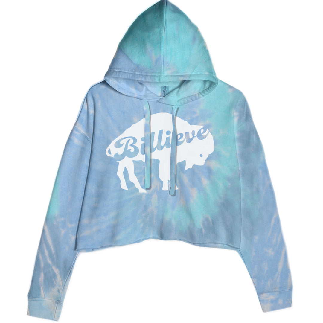 Billieve Bills Mafia Cropped Hoodie Sweatshirt Blue Clouds