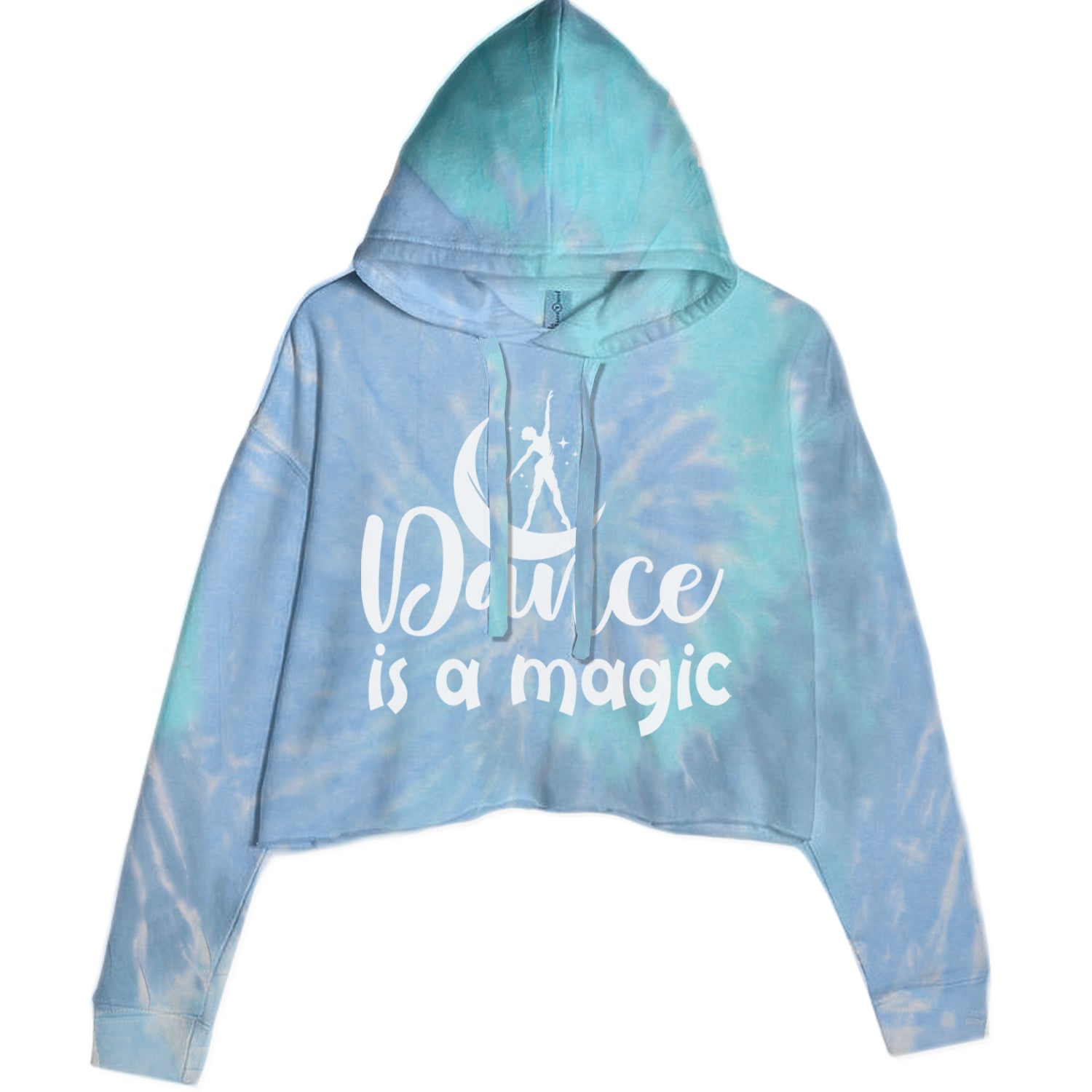 Dance Is Magic Cropped Hoodie Sweatshirt Blue Clouds