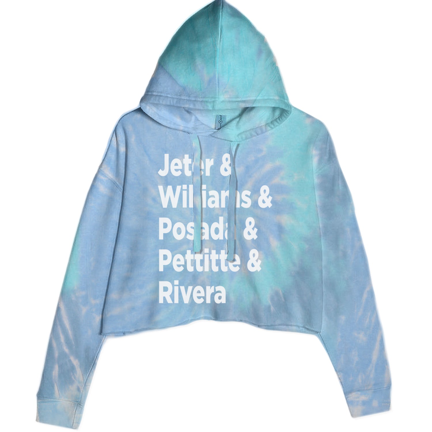 Jeter & Williams & Posada & Pettitte & Rivera Cropped Hoodie Sweatshirt Blue Clouds