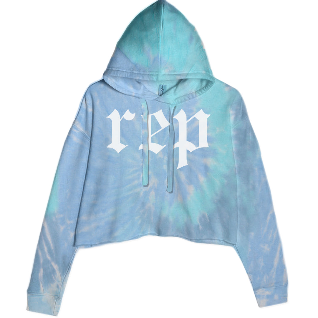 REP Reputation Eras Music Lover Gift Fan Favorite Cropped Hoodie Sweatshirt Blue Clouds