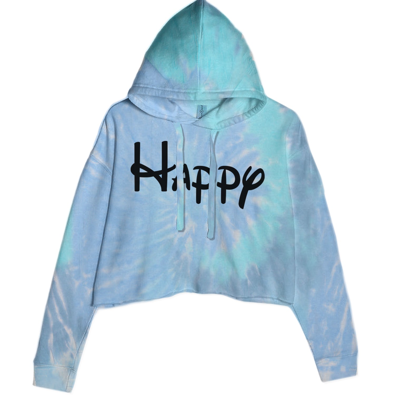 Happy - 7 Dwarfs Costume Cropped Hoodie Sweatshirt Blue Clouds