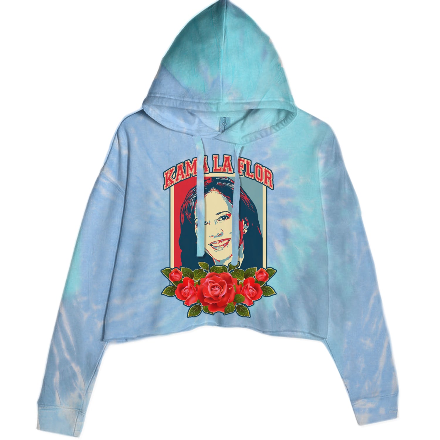 Kama La Flor Kamala Como La Flor Cropped Hoodie Sweatshirt Blue Clouds