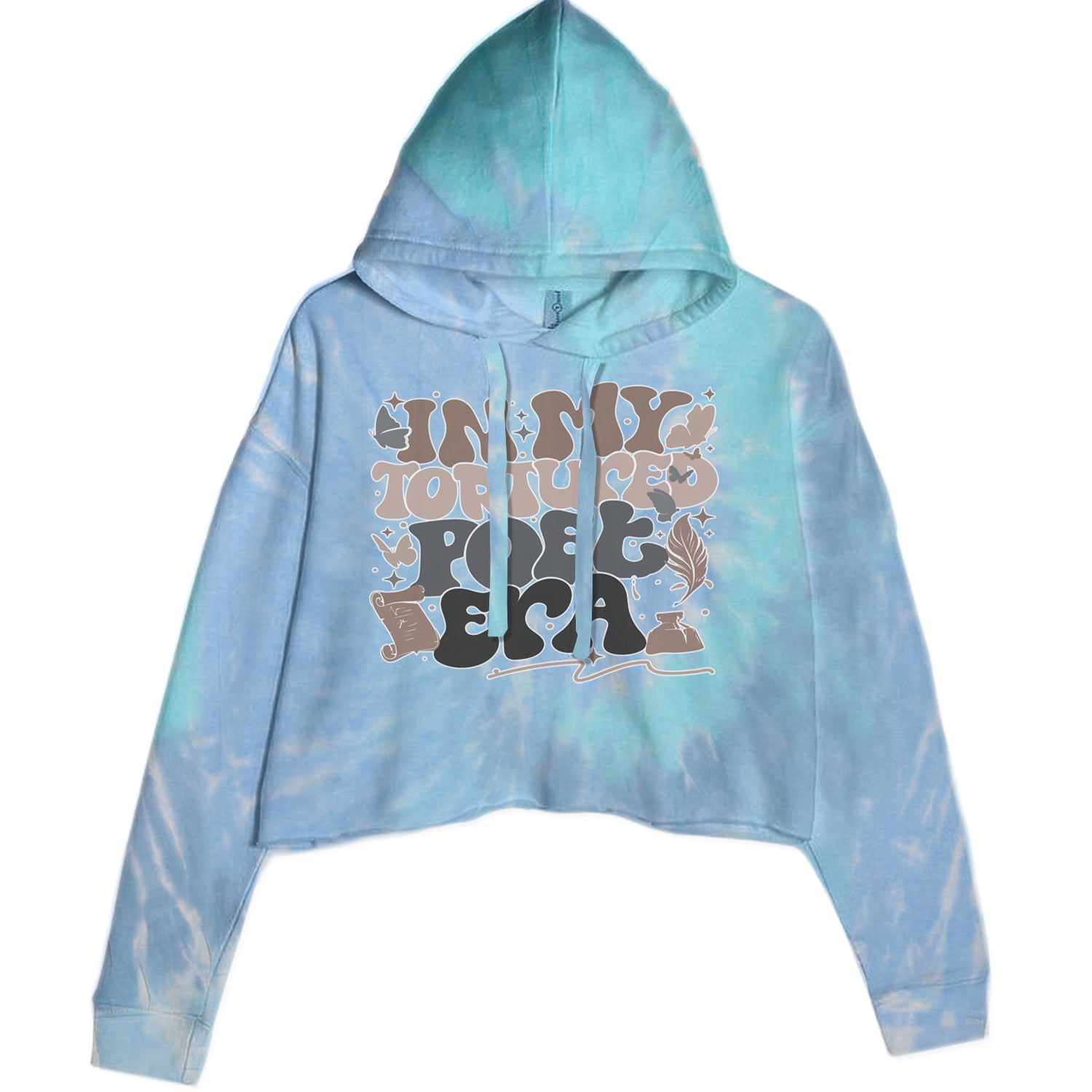 In My Tortured Poet Era TTPD Music Cropped Hoodie Sweatshirt Blue Clouds