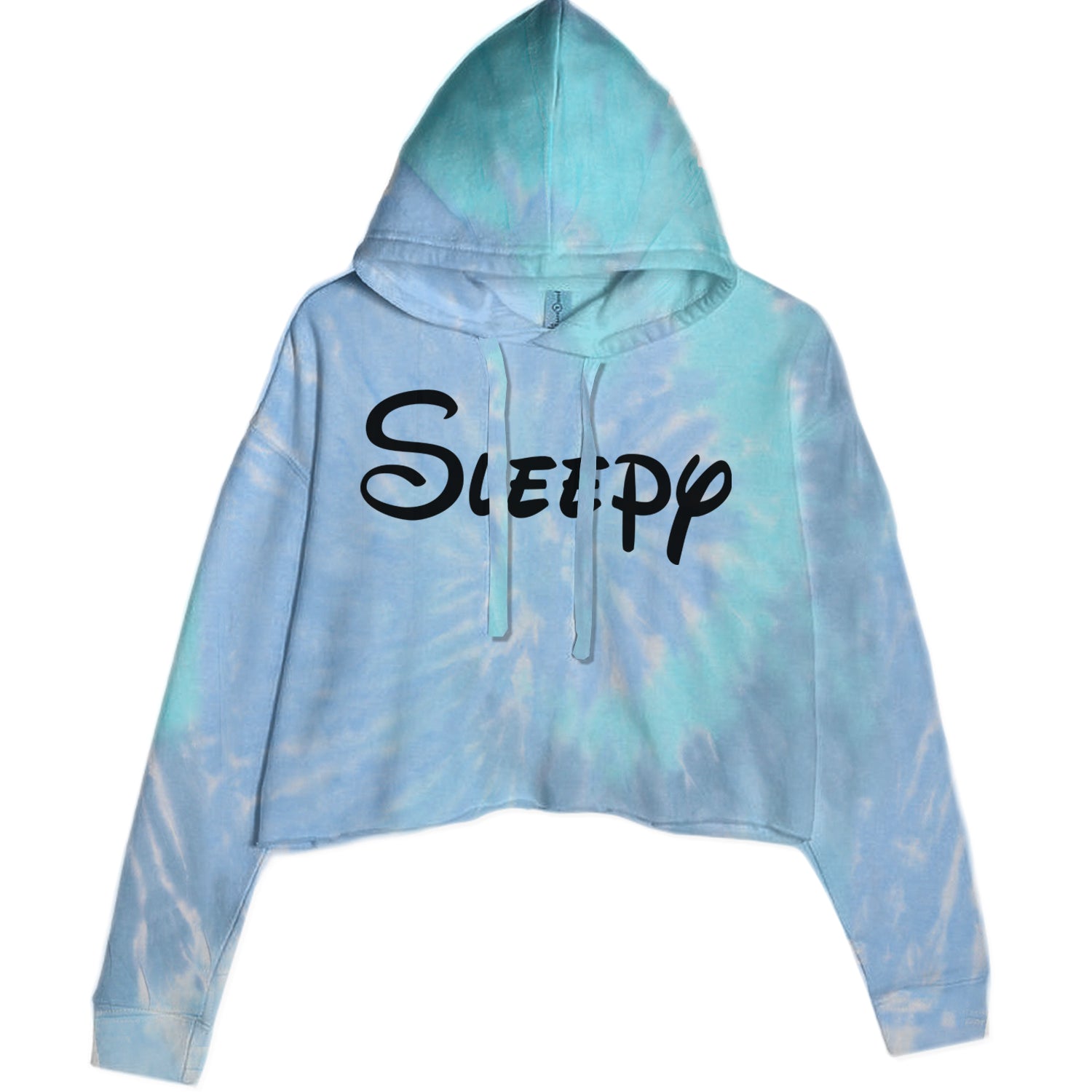 Sleepy - 7 Dwarfs Costume Cropped Hoodie Sweatshirt Blue Clouds