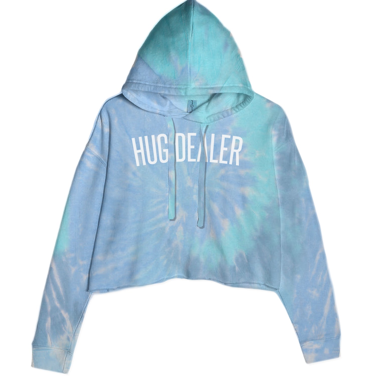 Hug Dealer Funny Hug Lover Cropped Hoodie Sweatshirt Blue Clouds
