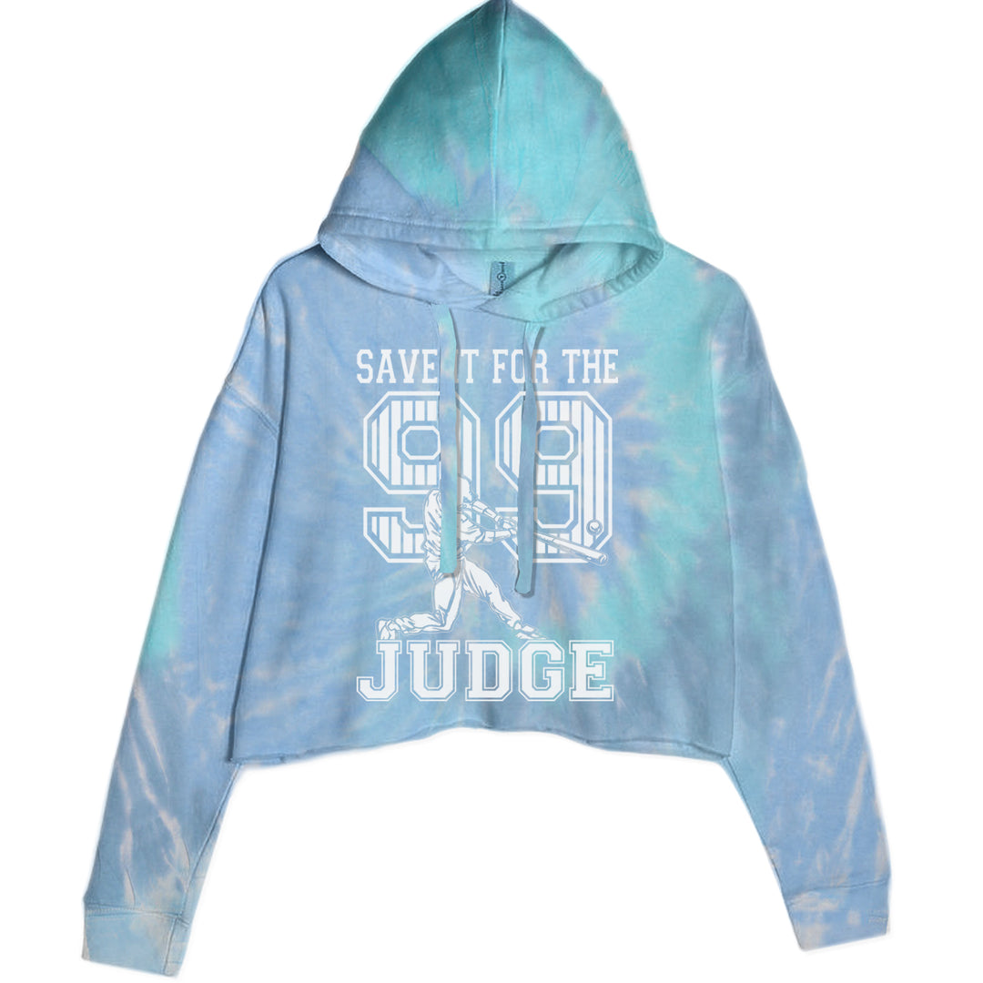 Save It For The Judge 99  Cropped Hoodie Sweatshirt Blue Clouds