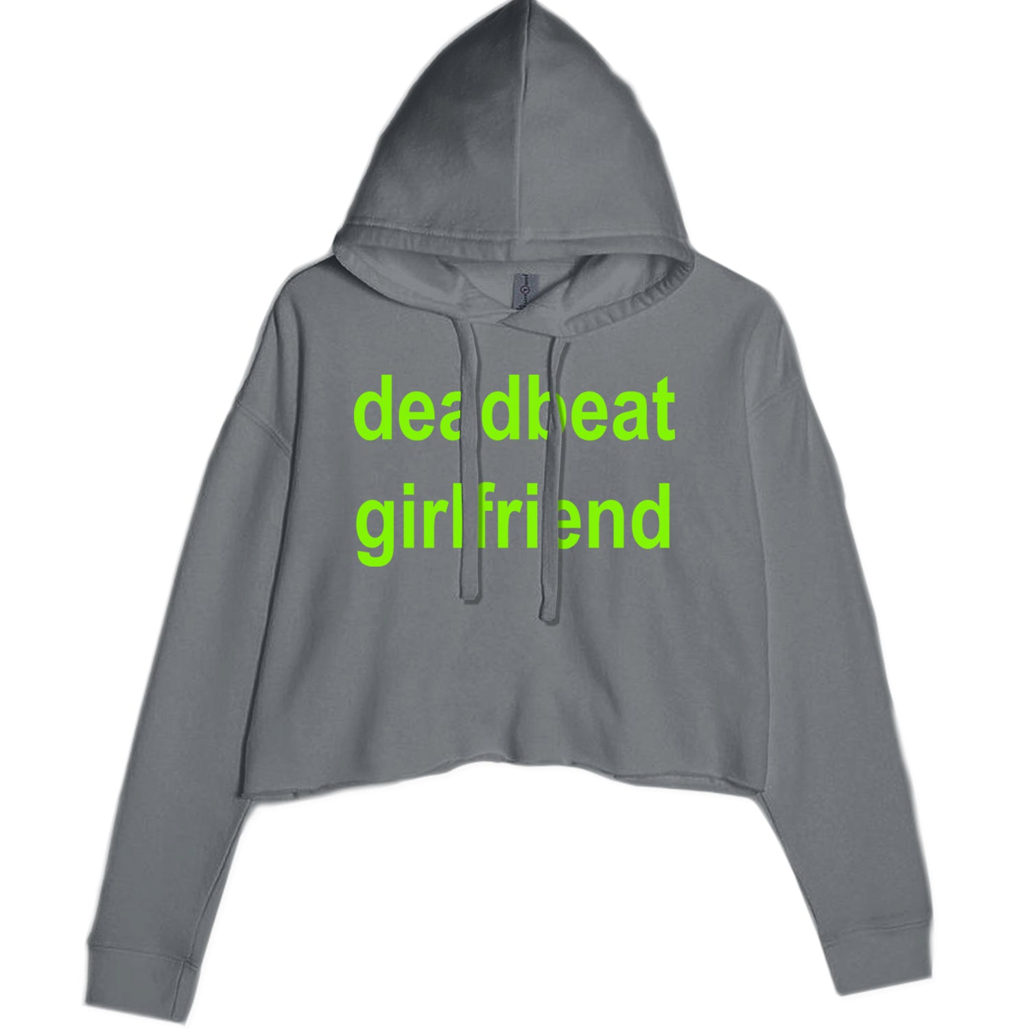 Deadbeat Girlfriend Y2K Slogan Cropped Hoodie Sweatshirt Black