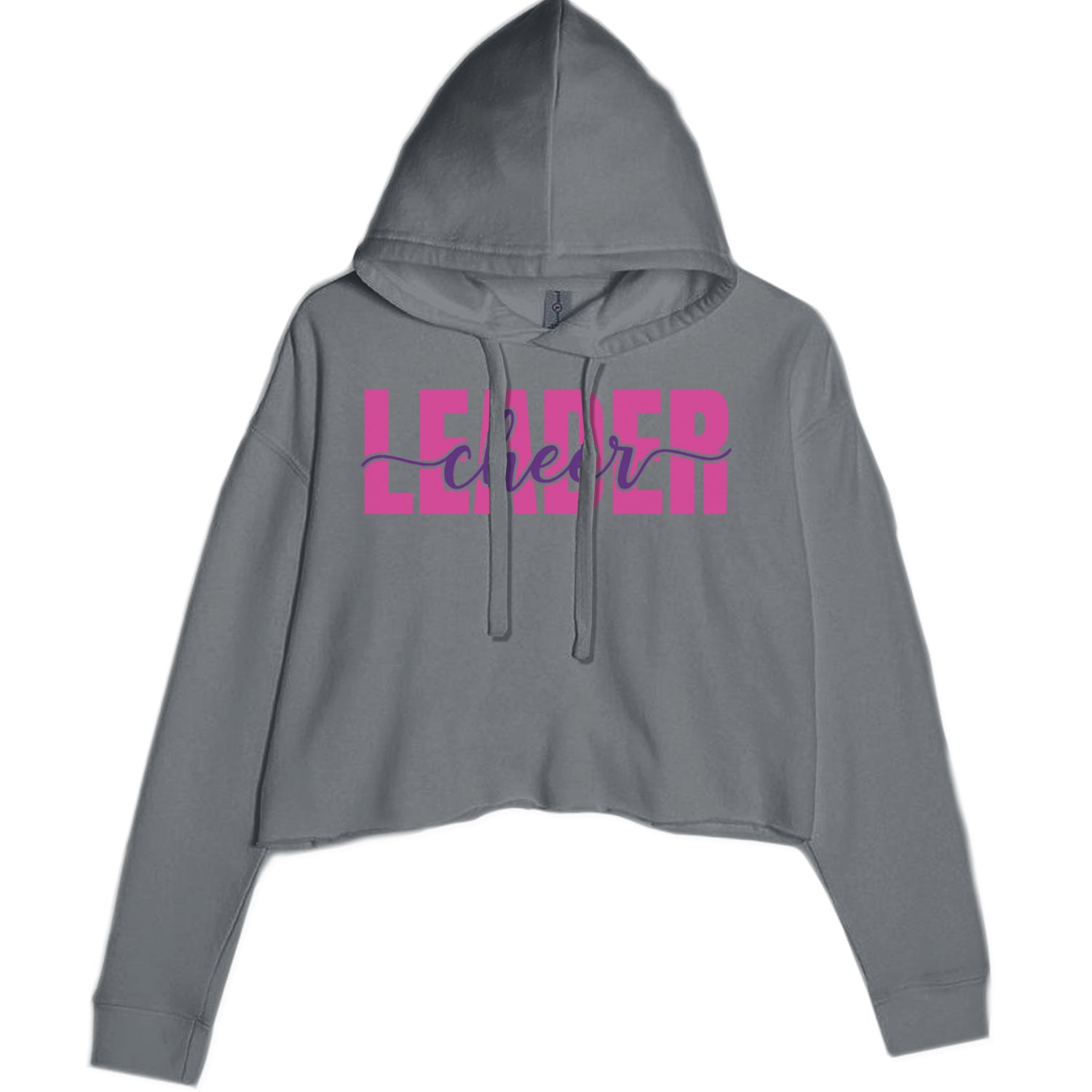 Cheerleader Script Style Cropped Hoodie Sweatshirt Black