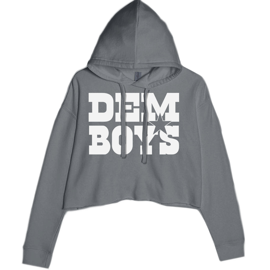 Dem Boys Dallas Football Cropped Hoodie Sweatshirt Charcoal Grey
